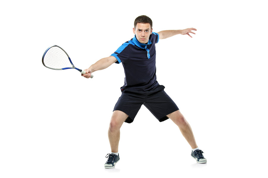 squash player forehand shot